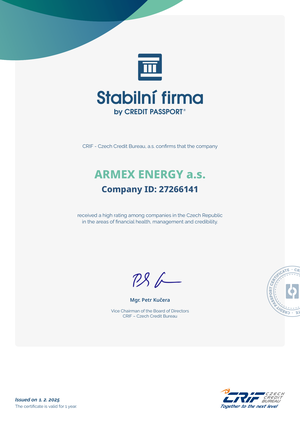 Certifikát Stabilní firma